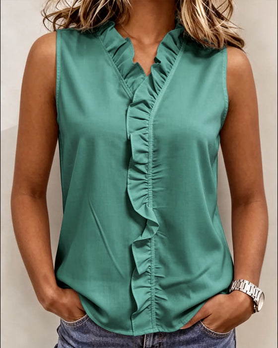 Tank Top Ruffle Ermeløs
