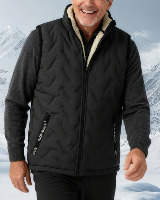 Vest Unisex Vinter Varm Casual Ermeløs Quiltet Med Fleece Foring