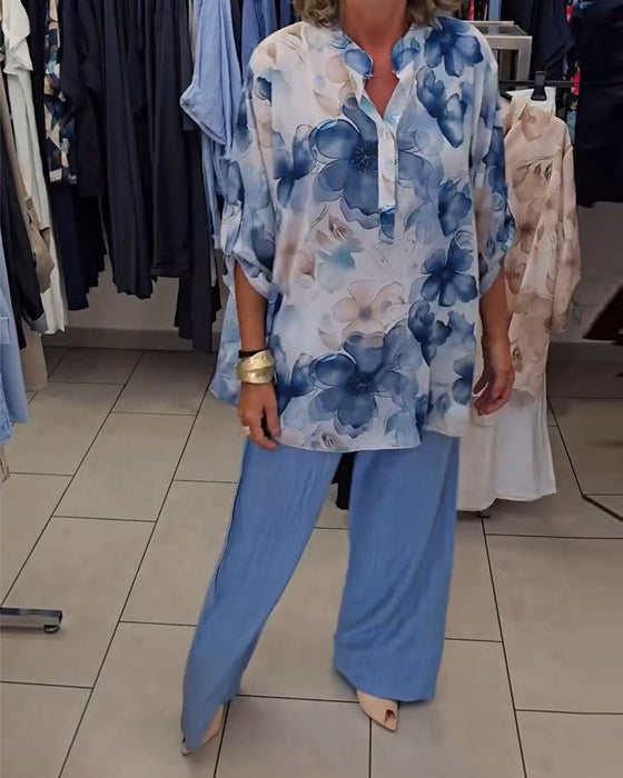 Bluse Akvarell Blomstret Casual