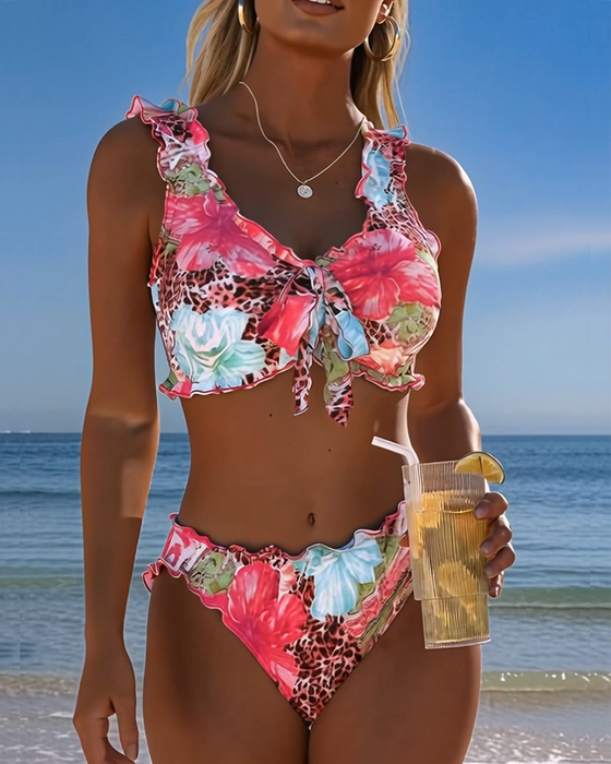 Bikinis Blomstret Leopard Lappeteppe