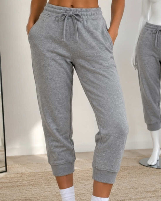 Joggebukse Strikk I Midjen Croppet Jogger
