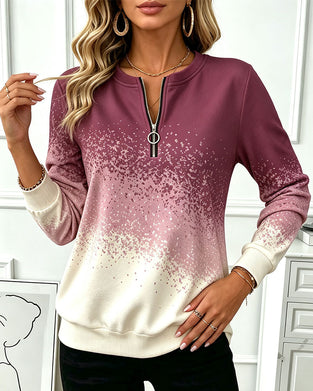 Sweatshirt Glidelås Gradient Kontrast