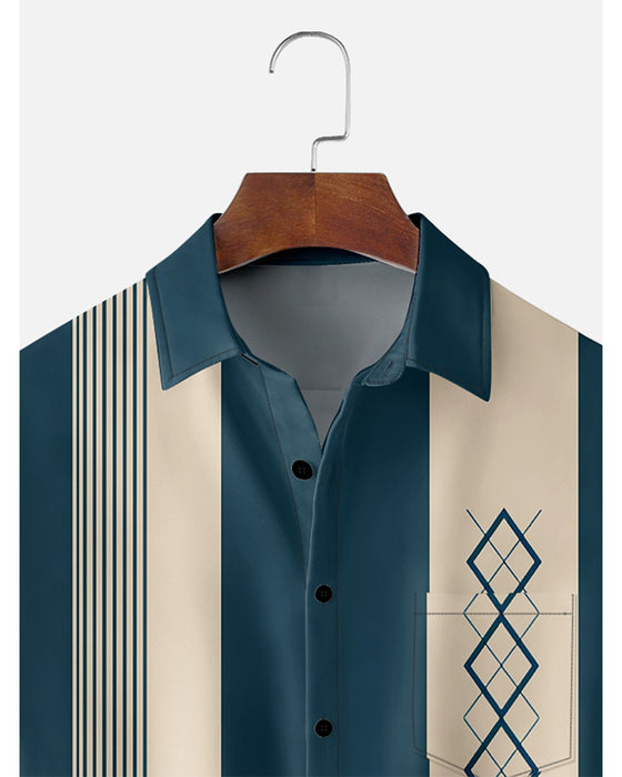 Skjorte Krager Fargeblokk Stripe Rombe