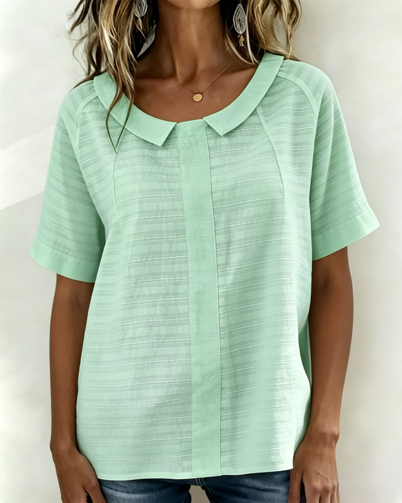 Bluse Teksturert Peter Pan Krage