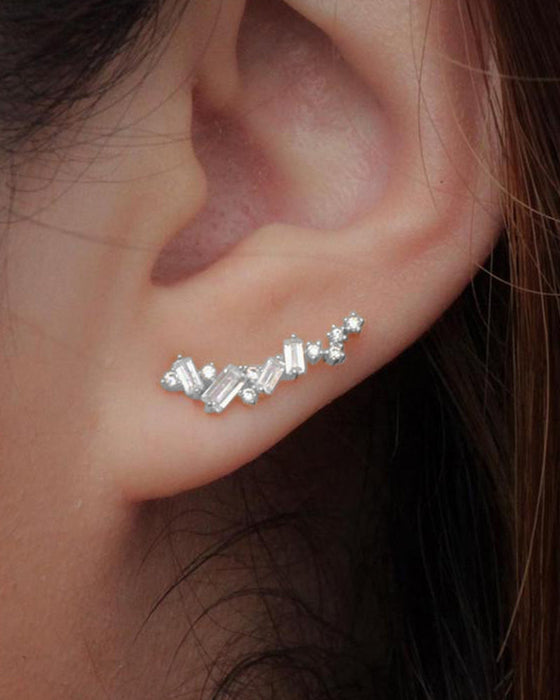 Enkle geometriske skinnende øredobber