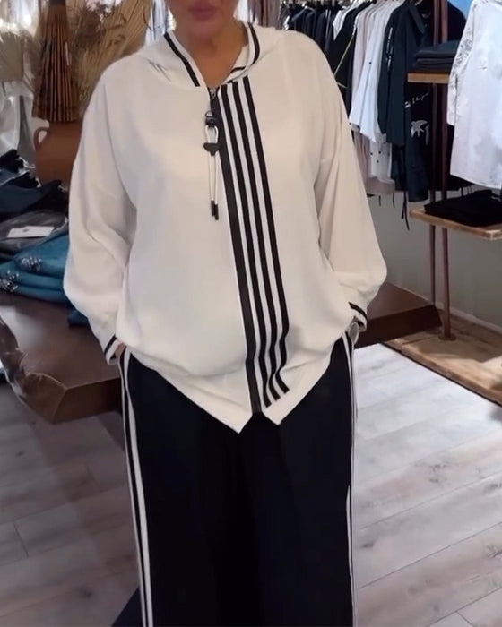 Hette stripete casual todelt sett