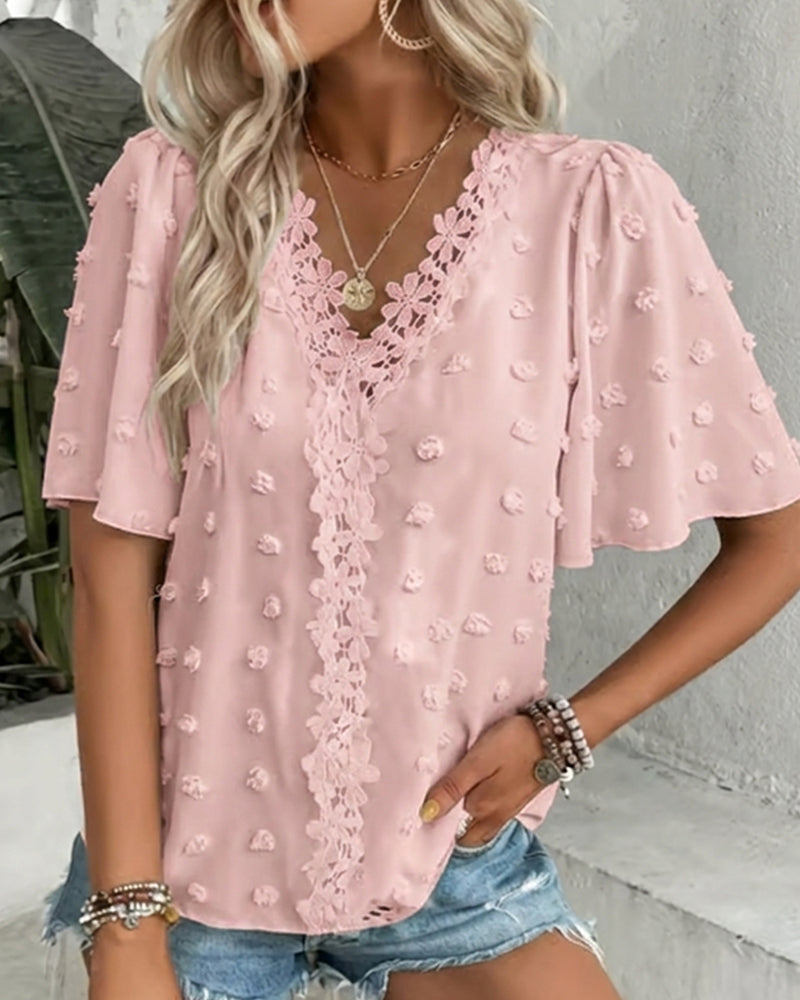 Bluse Sammenføyd Jacquard Rysjeerme