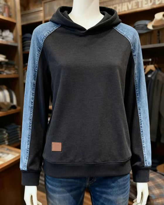 Hettegenser Med Paneler I Kontrastfarge