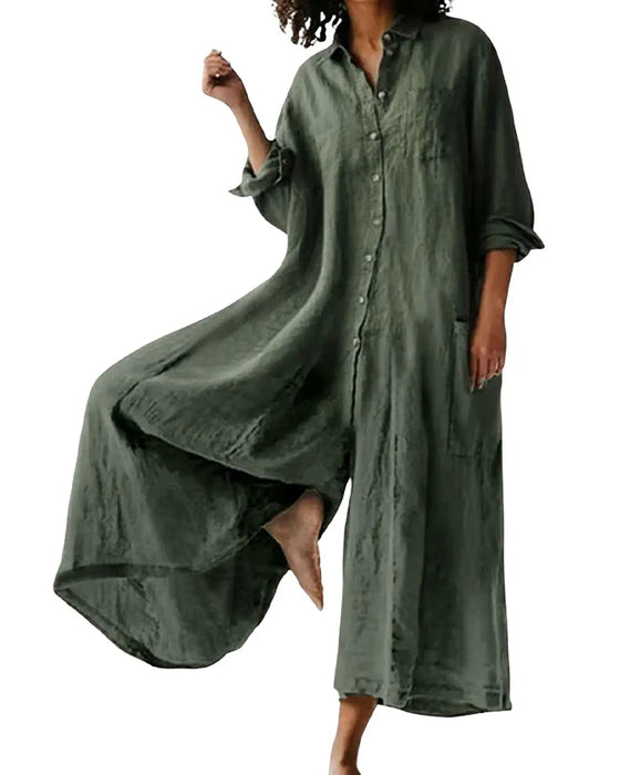 Jumpsuit Slag Løs Drapet Avslappnet