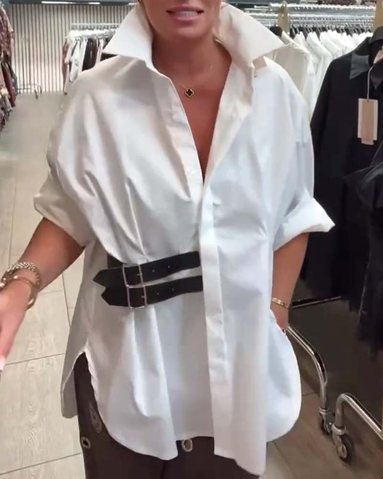 Skjorte Belte Spenne Design Revers