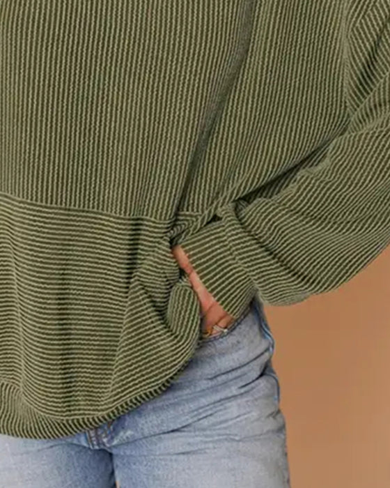 Pullover Løs Twist Hoodie