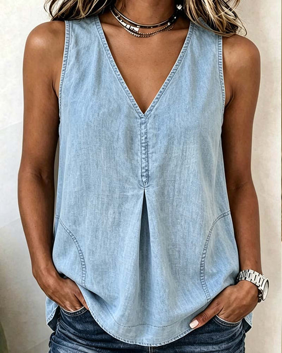 Tank Topp V-Hals Denim