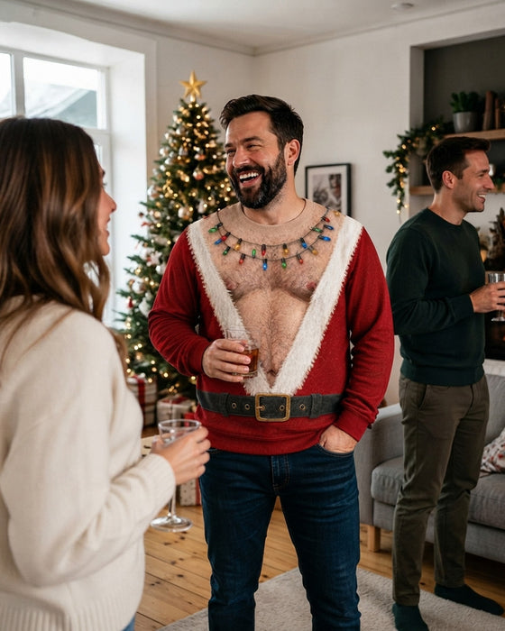 Genser Rundhalset Muskelprint Julestil