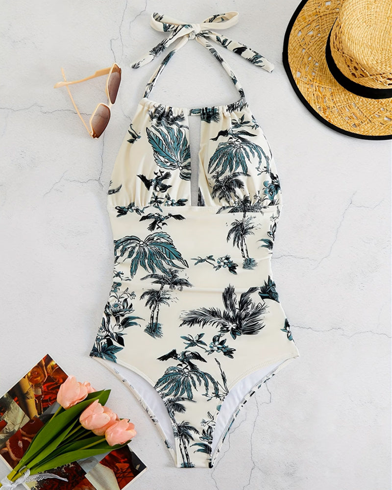 Onesie Badedrakt Sexy Halsringning Trykt