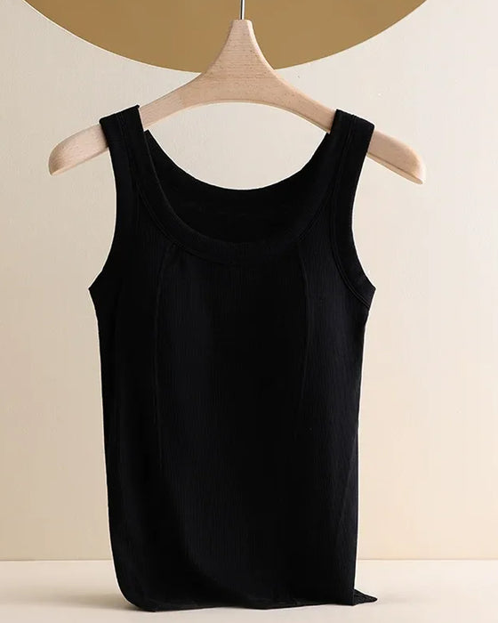 Cami‑Topp Solid Farge Med Innebygd Bh