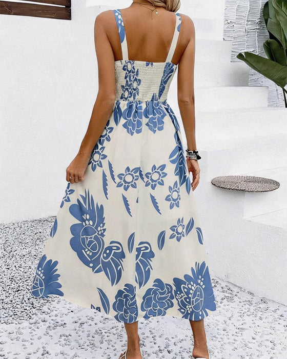 Kjole Elegant Stroppy Trykk