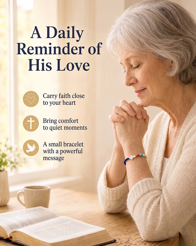 ✝️ Håndlaget Jesus Armbånd ❤️ Bær Historien. Bær Troen.