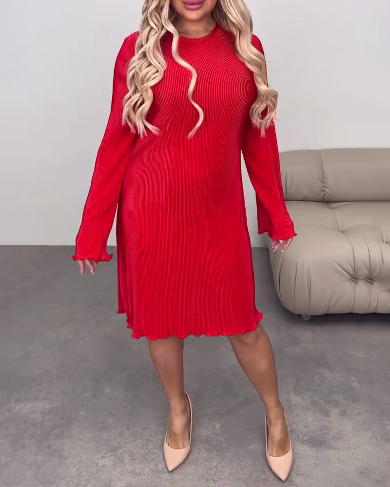 Kjole avslappet ensfarget knelang