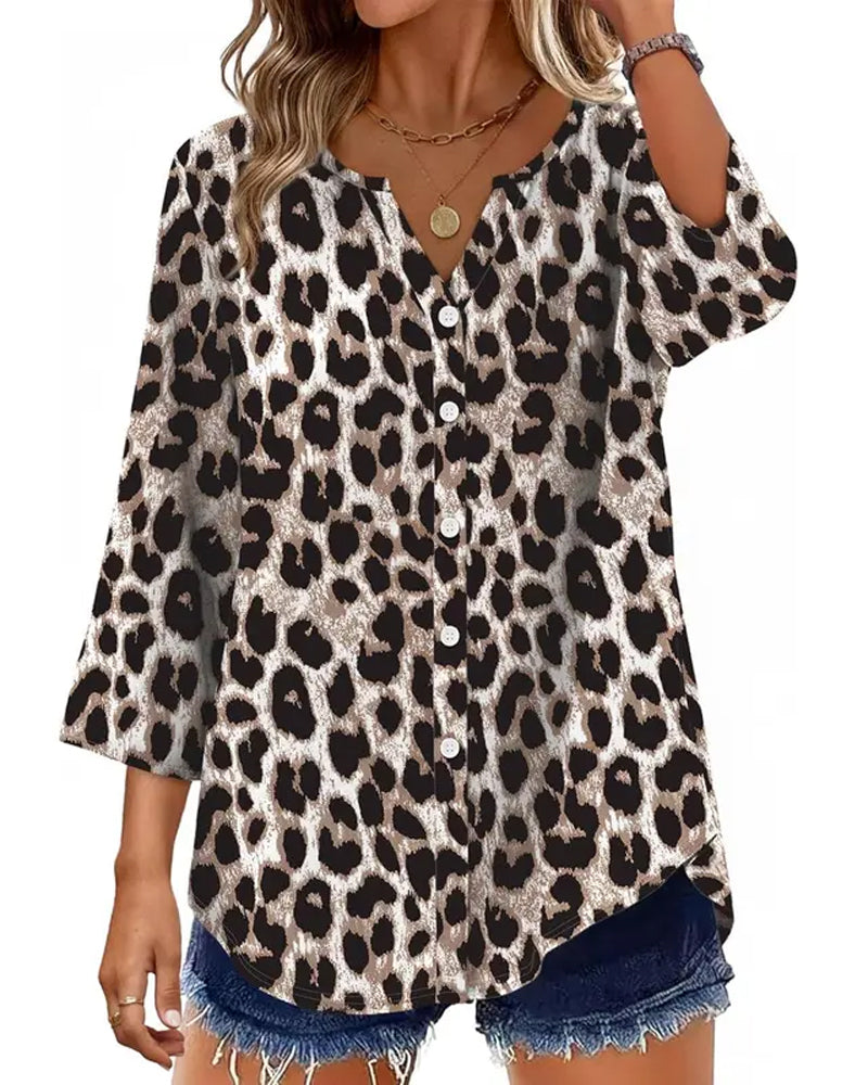 Bluse Prikket Trykk Loose Fit