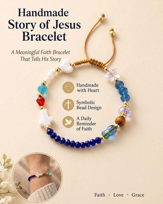 ✝️ Håndlaget Jesus Armbånd ❤️ Bær Historien. Bær Troen.