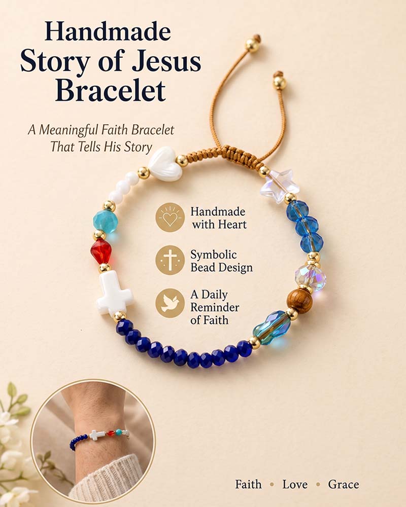 ✝️ Håndlaget Jesus Armbånd ❤️ Bær Historien. Bær Troen.
