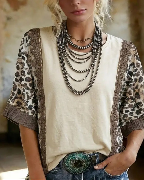 T-Skjorte Leopard Lappeteppe Blonde