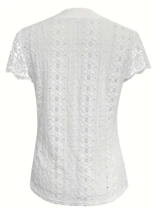 Bluse Ensfarget Uthult Kortermet