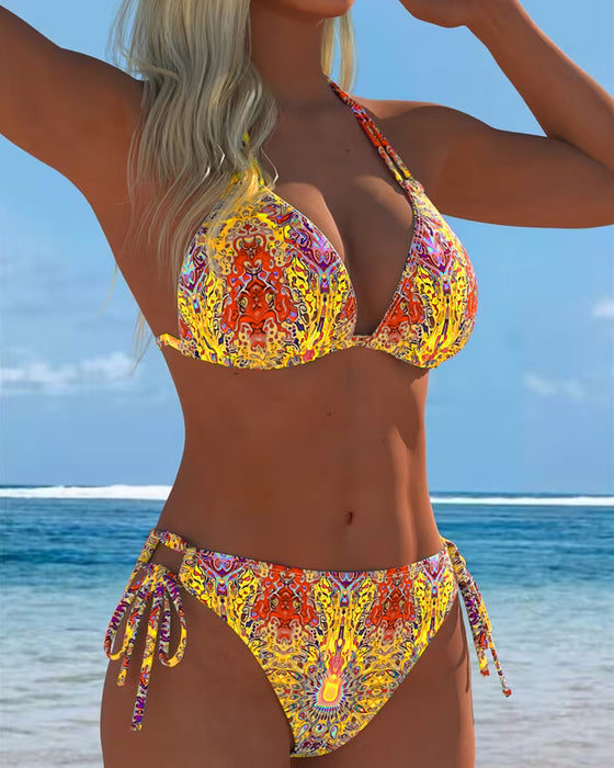Bikini Farget Halter Print