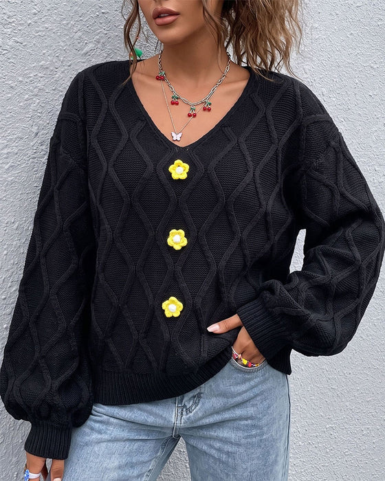 Pullover Lanterne Erme Argyle Mote Strikket