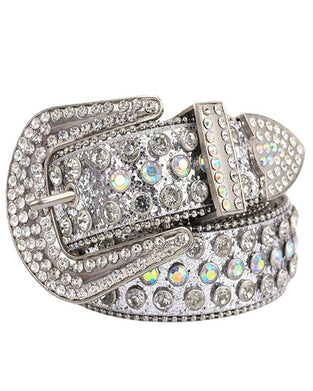 JASGOOD Belte For Kvinner Og Menn Med Strass, Bling Western Cowgirl Cowboy Nagleskinnbelte, Diamant Midjebelte For Jeans Og Bukser