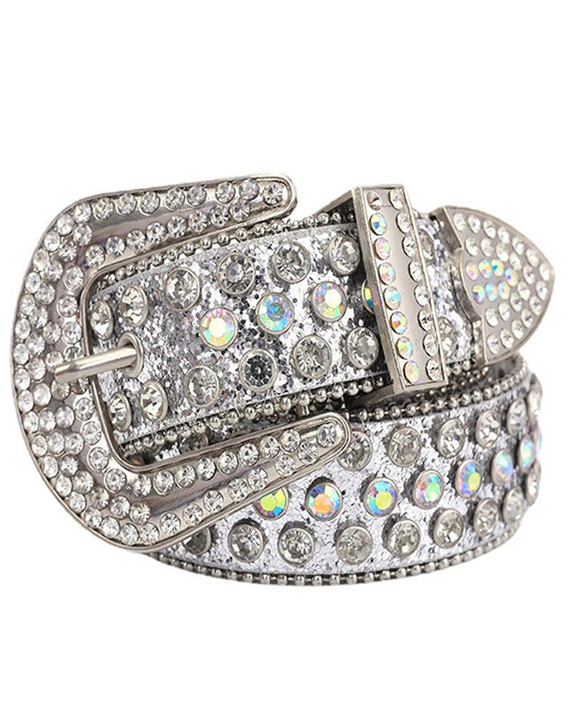 JASGOOD Belte For Kvinner Og Menn Med Strass, Bling Western Cowgirl Cowboy Nagleskinnbelte, Diamant Midjebelte For Jeans Og Bukser