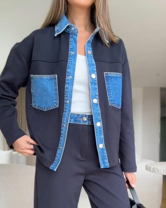 Skjorte Fargekontrast Revers