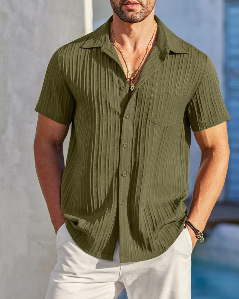 Skjorte Herre Krage Knapping Stripete