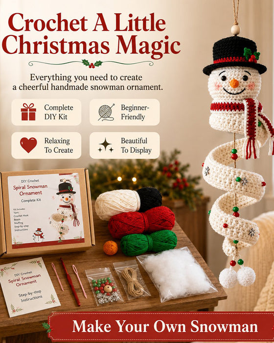 ☃️ DIY Kit Snømann I Spiral Hekling