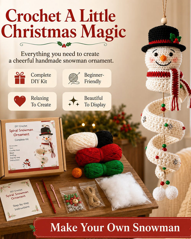 ☃️ DIY Kit Snømann I Spiral Hekling