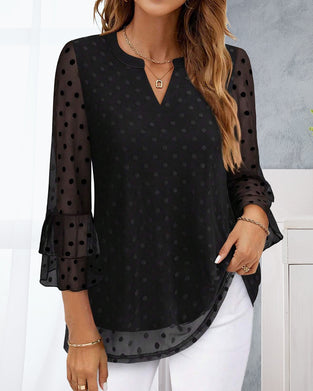 Bluse Med Polkadotter Elegant