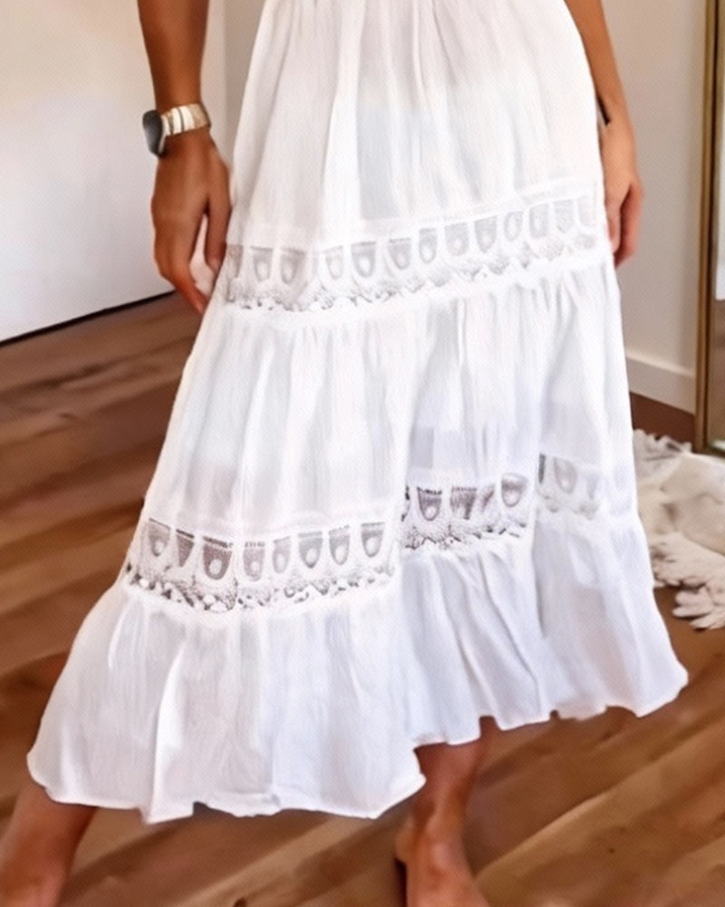 Kjole Dyp V-Hals Utskjæring Maxi