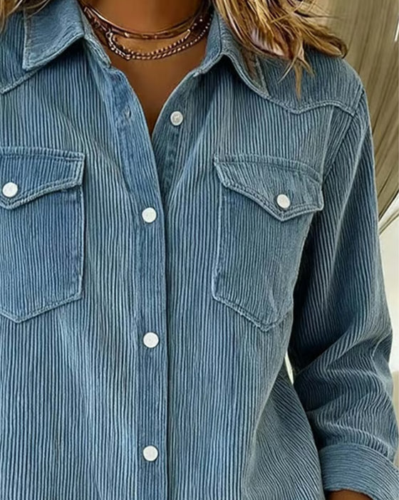 Langermet Skjorte Med Revers Og Knepping