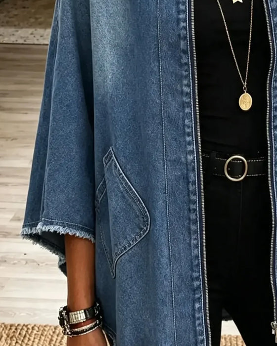 Frakk Jakkeslag Glidelås Fryns Denim