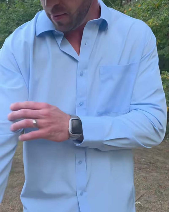 Skjorte Solid Casual Vanntett Stretch