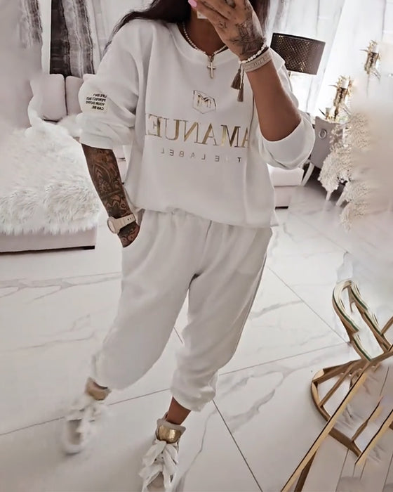 Sett Sporty Casual Trykket To-Delts