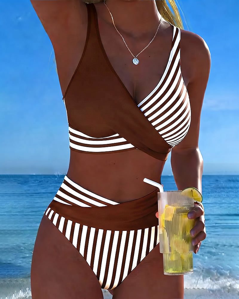 Bikini Kryssstripet Trykt