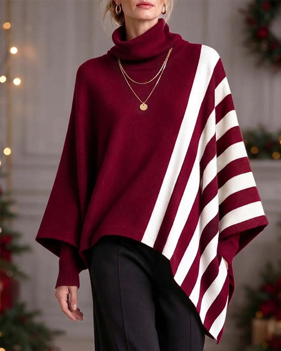 Genser Uregelmessig Turtleneck Stripet