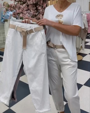 Bukser i ren farge og casual stil