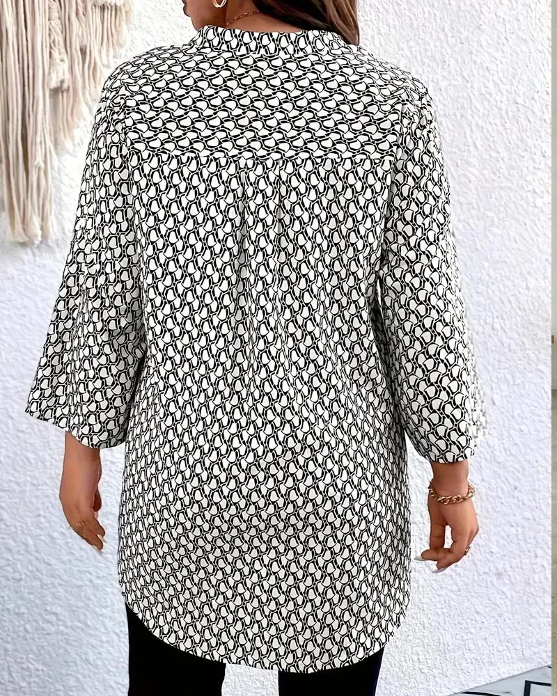 Bluse V-Hals Elegant Sofistikert Bohemisk