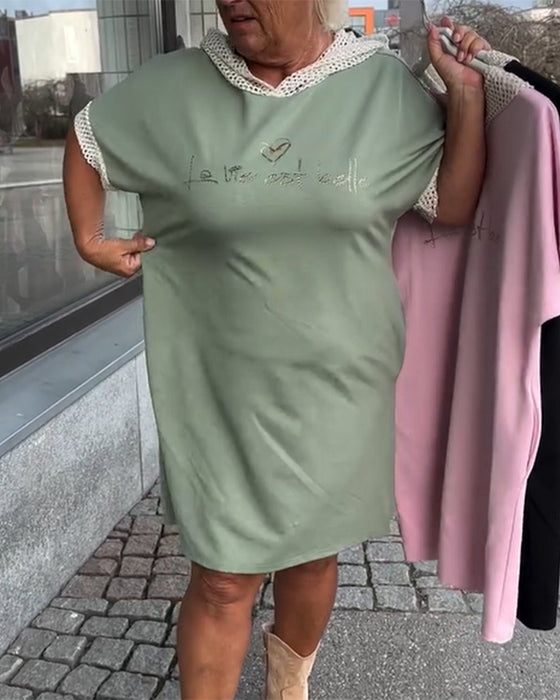 Kjole Uformell Løs Med Hette