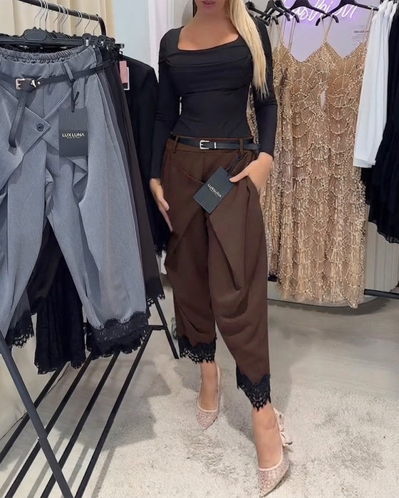 Bukser Modisk Knipling Stitching Harem