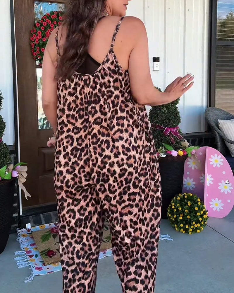 Hoppdress Leopardtrykk Stropper