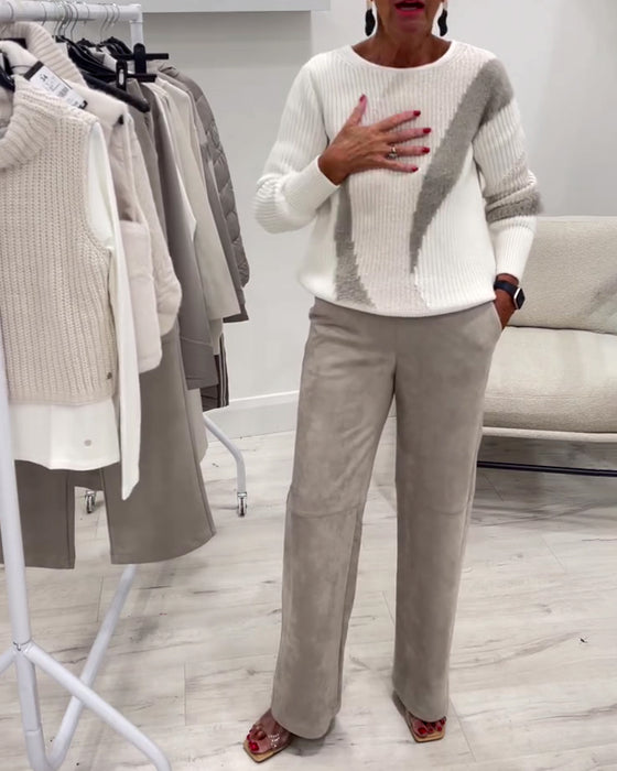 Genser Crew Neck Komfortabel Hverdagslig