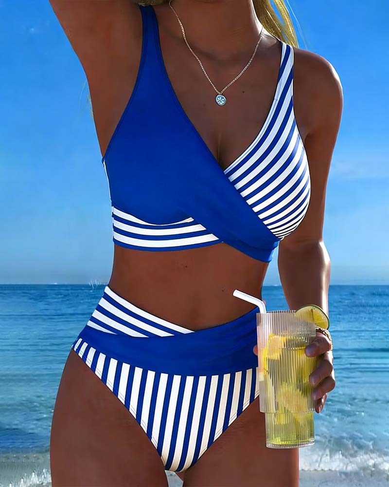 Bikini Kryssstripet Trykt